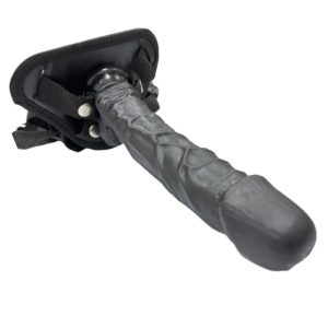 Black Silicone Dildo With Strap Belt