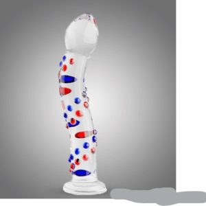 Colored Balls Printed Glass Dildo